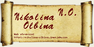 Nikolina Olbina vizit kartica